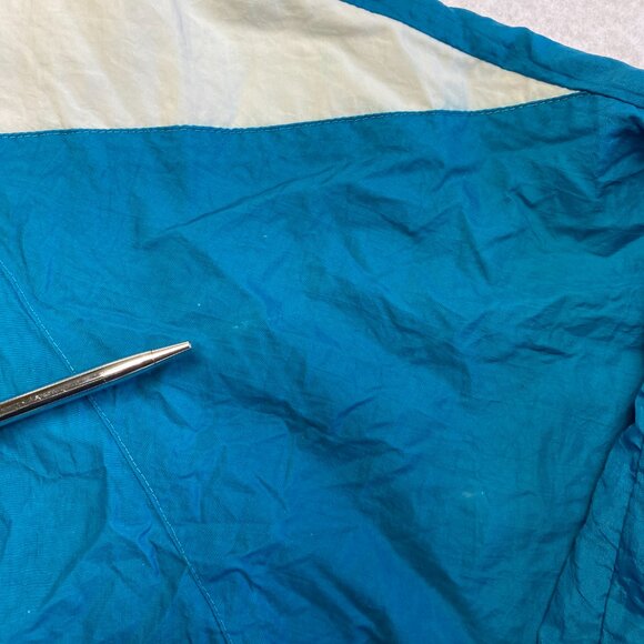 Vintage Reebok Track Jacket Mens M Green Full Zip Big Logo Windbreaker 90s - Picture 4 of 16